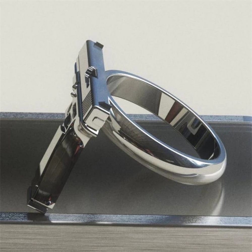 Gun Imitation Ring alloy Gun Ring - Picture 2 of 3